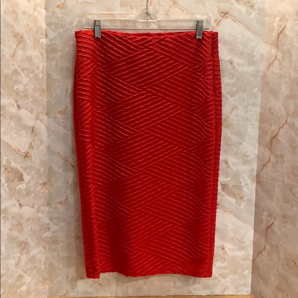Red pencil skirt